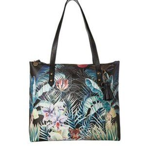 The Sak Arriba Tote Black Jungle Oversized Shoulder Bag NWT $179